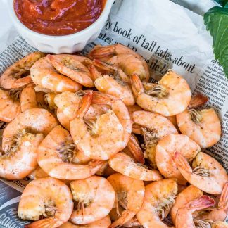Extra Large Cooked Peel-N-Eat Gulf Shrimp W/ Cocktail sauce 1/2 or 1 pound